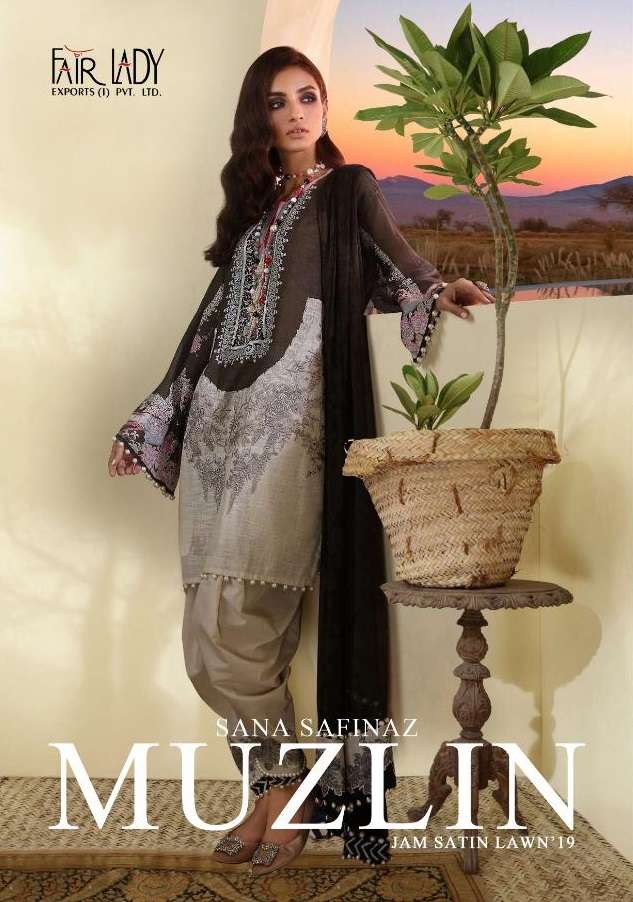 FAIR LADY SANA SAFINAZ MUZLIN JAM SATIN LAWN 19